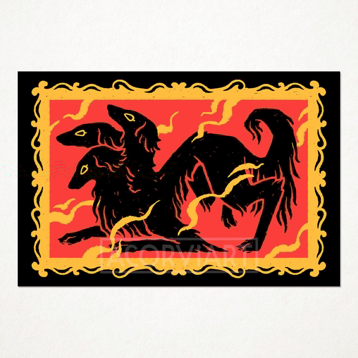 borzoi-cerberus-postcard-print-acorviart