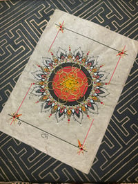 Image 1 of A4 Metatrons cube mandala on Lokta paper 