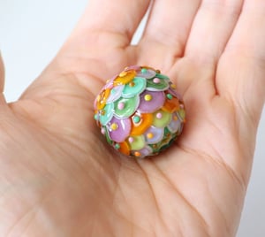 Spring Wildflowers Fish Scale Ball - this individual bead is packed full of them