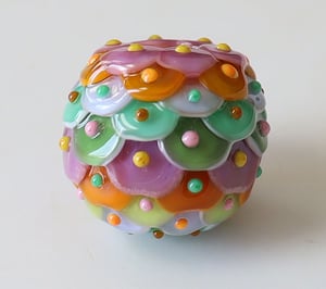 Spring Wildflowers Fish Scale Ball - this individual bead is packed full of them