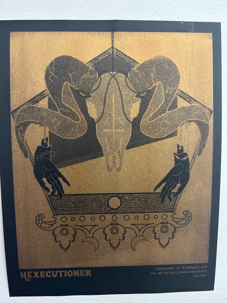 Image of 'Judgment of a Horned God' - Hexecutioner Fan Art Poster (Metallic Riso Print)