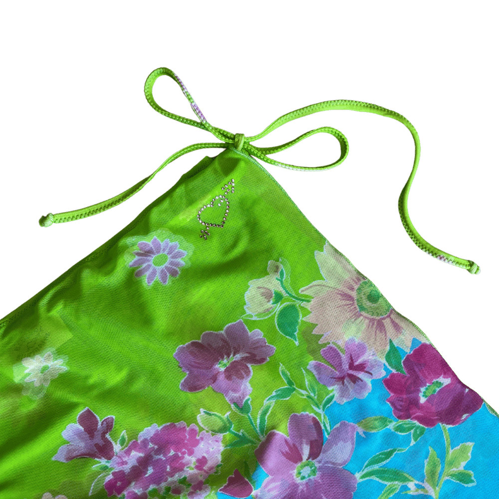 Image of BLUGIRL BLUMARINE FLORAL MINI WRAP SKIRT
