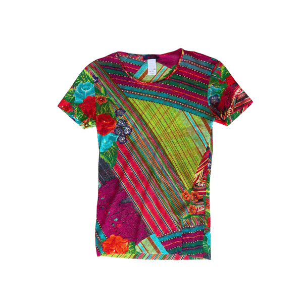 Image of KENZO PRINTED STRIPE SPARKLE MESH SHIRT