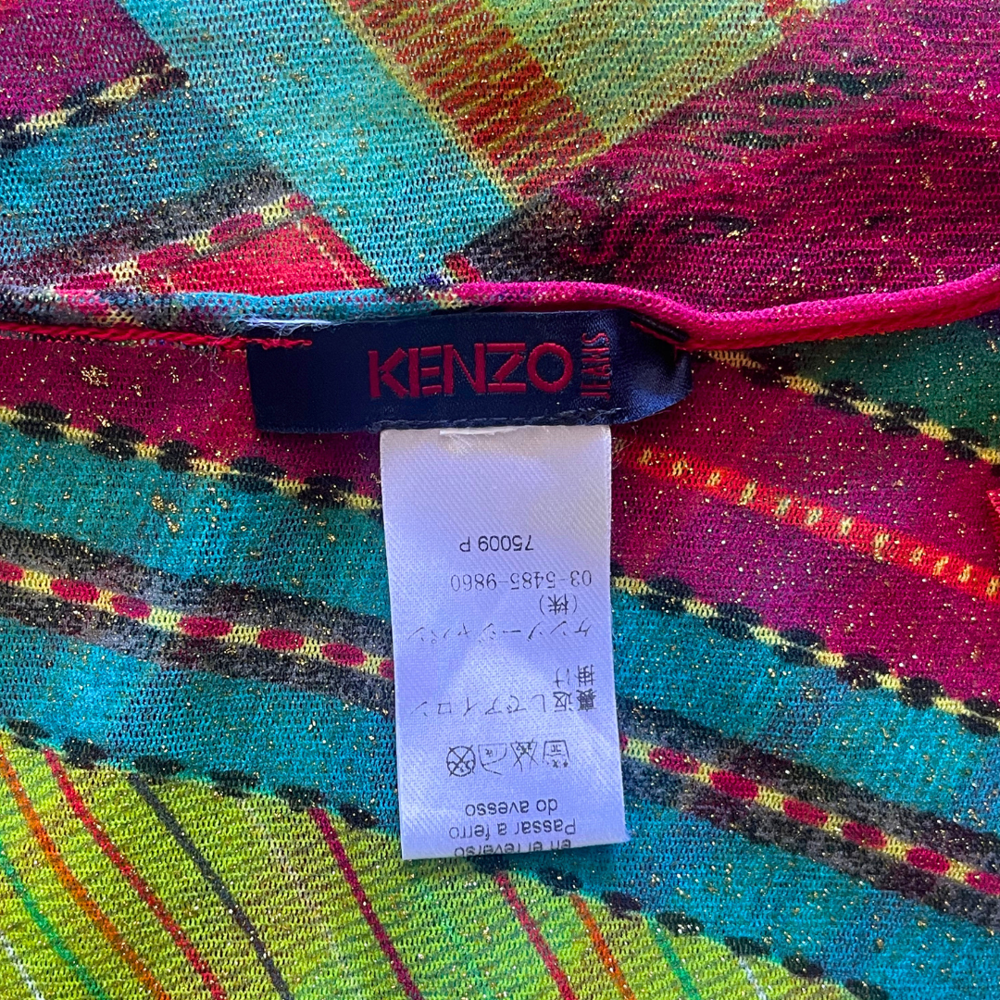 Image of KENZO PRINTED STRIPE SPARKLE MESH SHIRT
