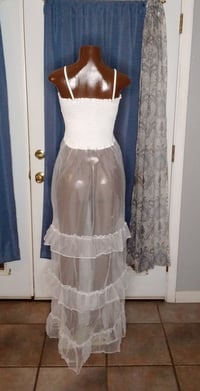 Image 2 of White see through maxi long dress sleeveless 