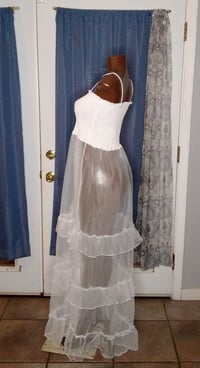 Image 3 of White see through maxi long dress sleeveless 