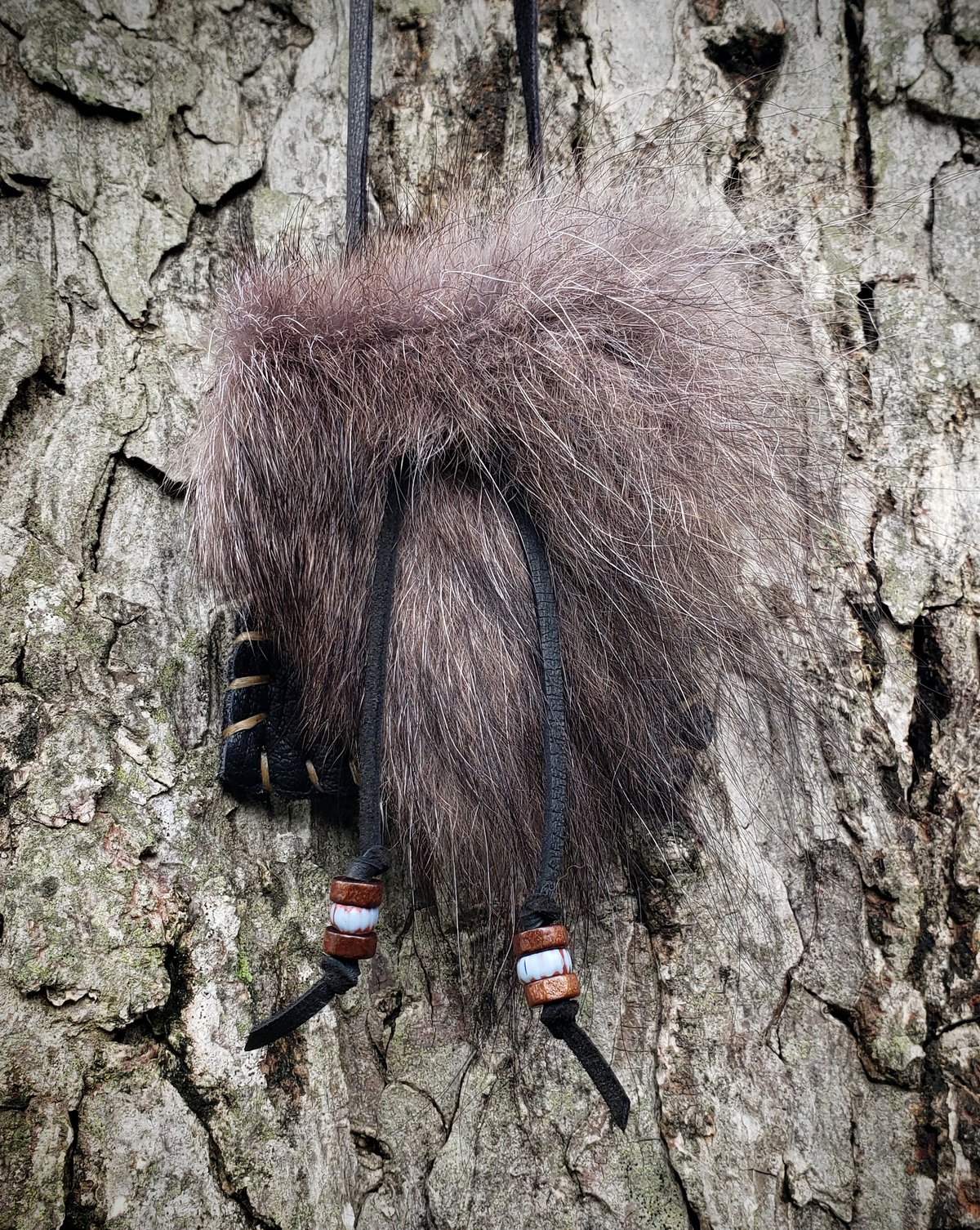 Image of Black Wolf and Elk Pouch