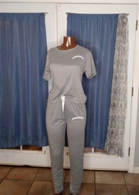 Image 1 of 3 PIECE PAJAMA SET WEEKEND TOP / SHORTS/ PANTS DARK GRAY