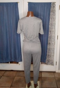 Image 5 of 3 PIECE PAJAMA SET WEEKEND TOP / SHORTS/ PANTS DARK GRAY