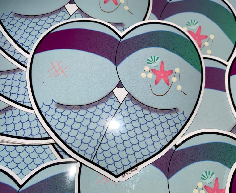 Image of Mermaid Booty Heart Vinyl Sticker