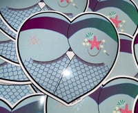 Image 1 of Mermaid Booty Heart Vinyl Sticker