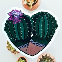 Image 1 of SW Cactus Rose Booty Heart Vinyl Sticker