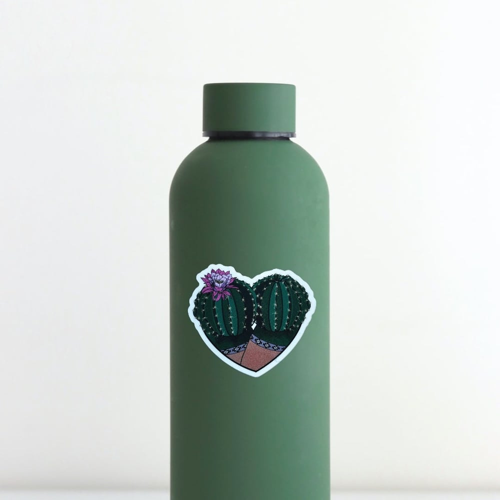 Image of SW Cactus Rose Booty Heart Vinyl Sticker