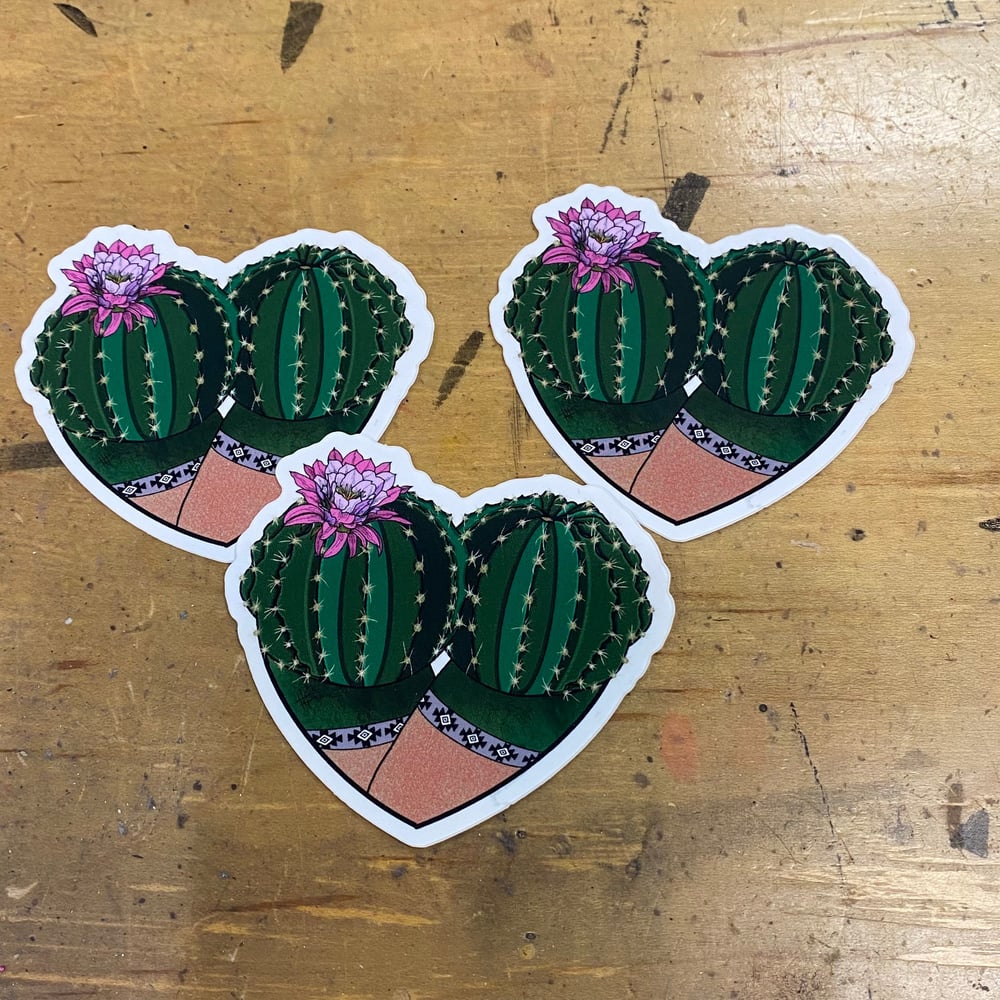 Image of SW Cactus Rose Booty Heart Vinyl Sticker