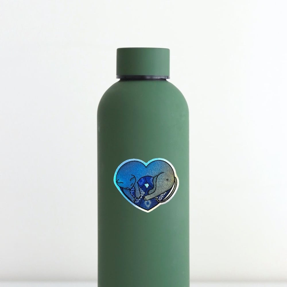 Image of Iridescent Cat Nap Booty Heart Vinyl Sticker