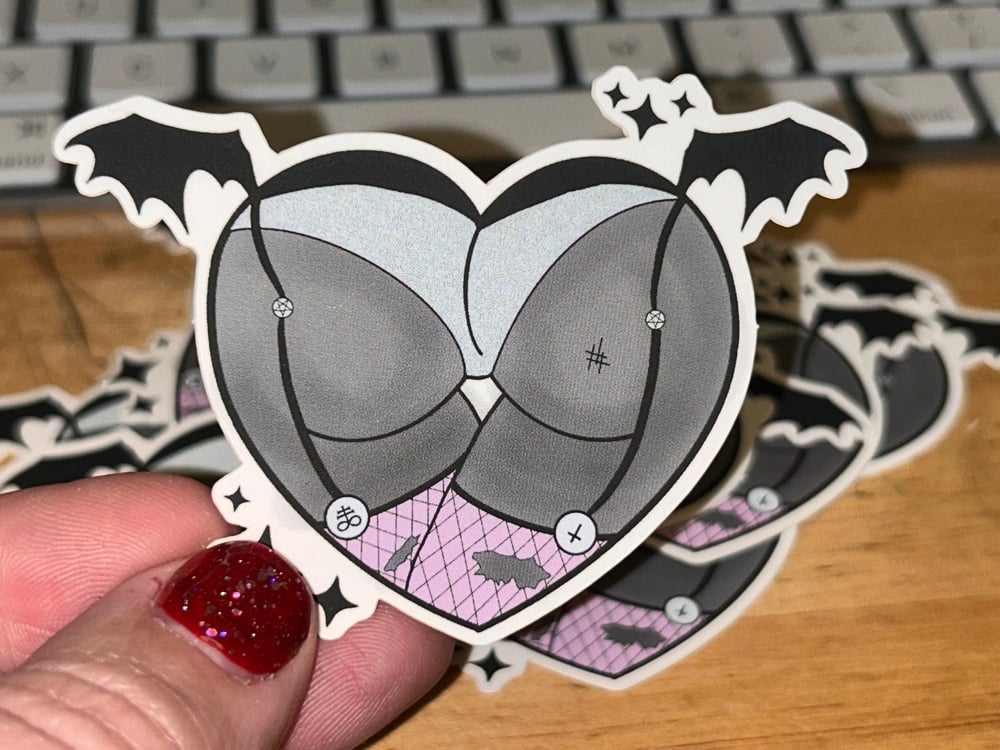 Image of Welcome to Your Doom! Booty Heart Vinyl Sticker