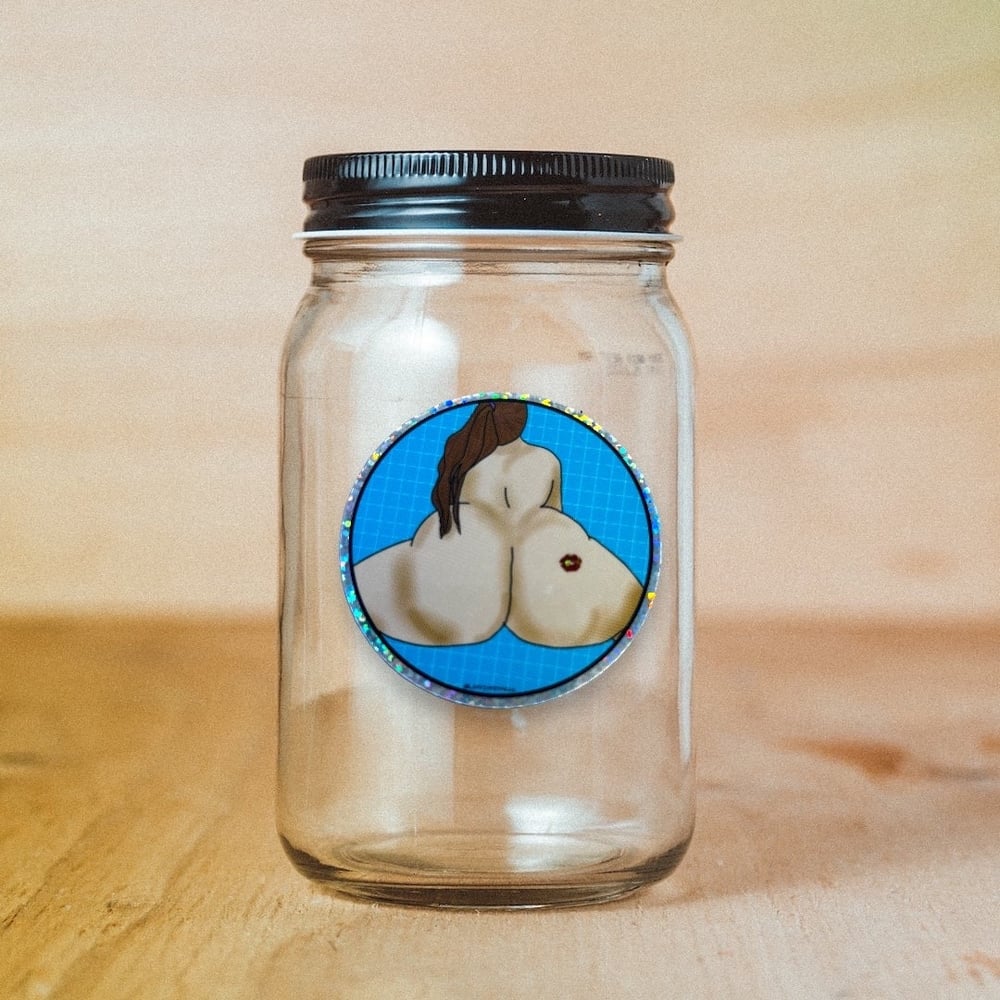 Image of Rearview Glitter Booty Vinyl Sticker