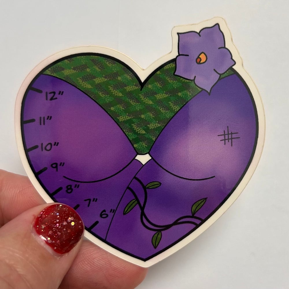 Image of Eggplant Garden - Booty Heart Vinyl Sticker