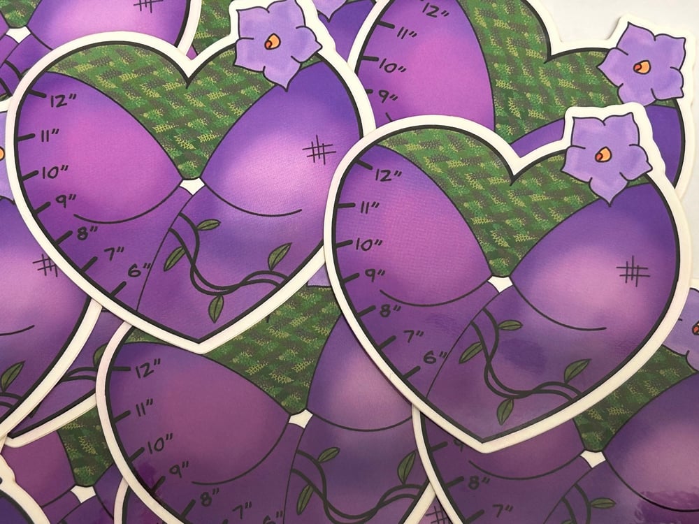 Image of Eggplant Garden - Booty Heart Vinyl Sticker