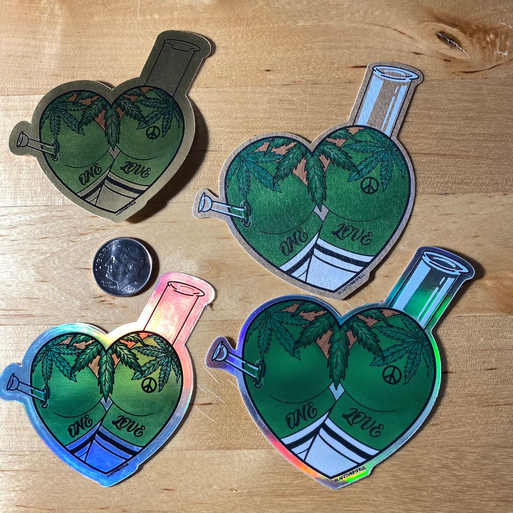 Image of Buddy Booty Heart Vinyl Stickers