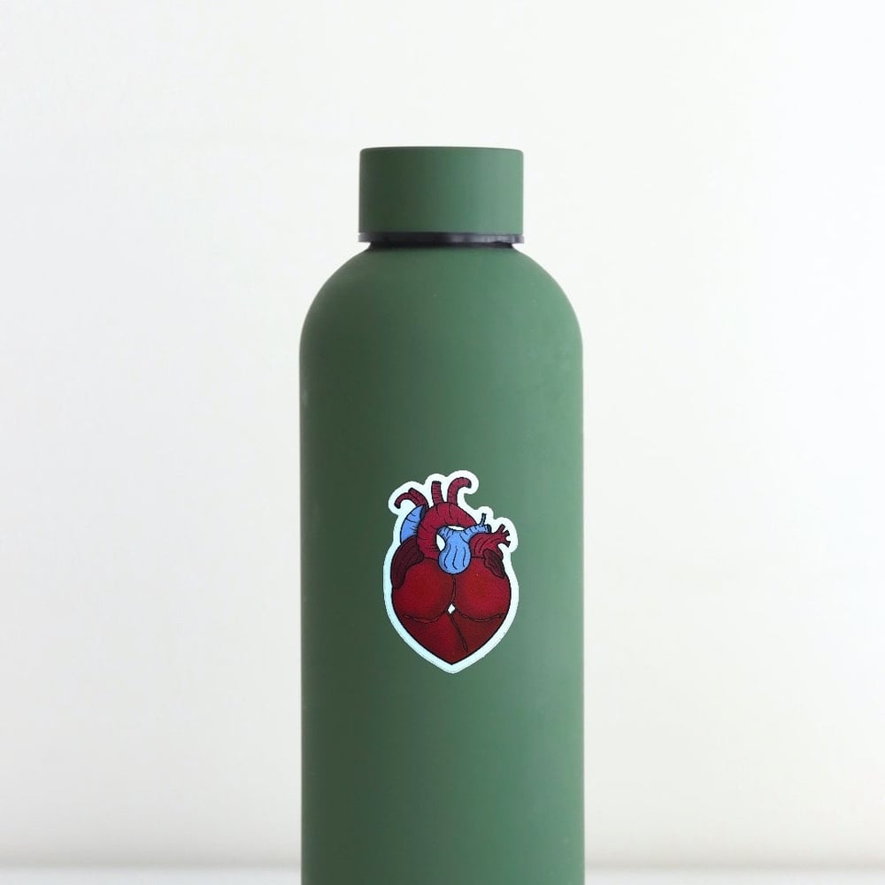 Image of But What about Love? - Anatomical Booty Heart Vinyl Sticker