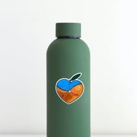 Image 2 of Just Peachy Booty Heart Vinyl Sticker