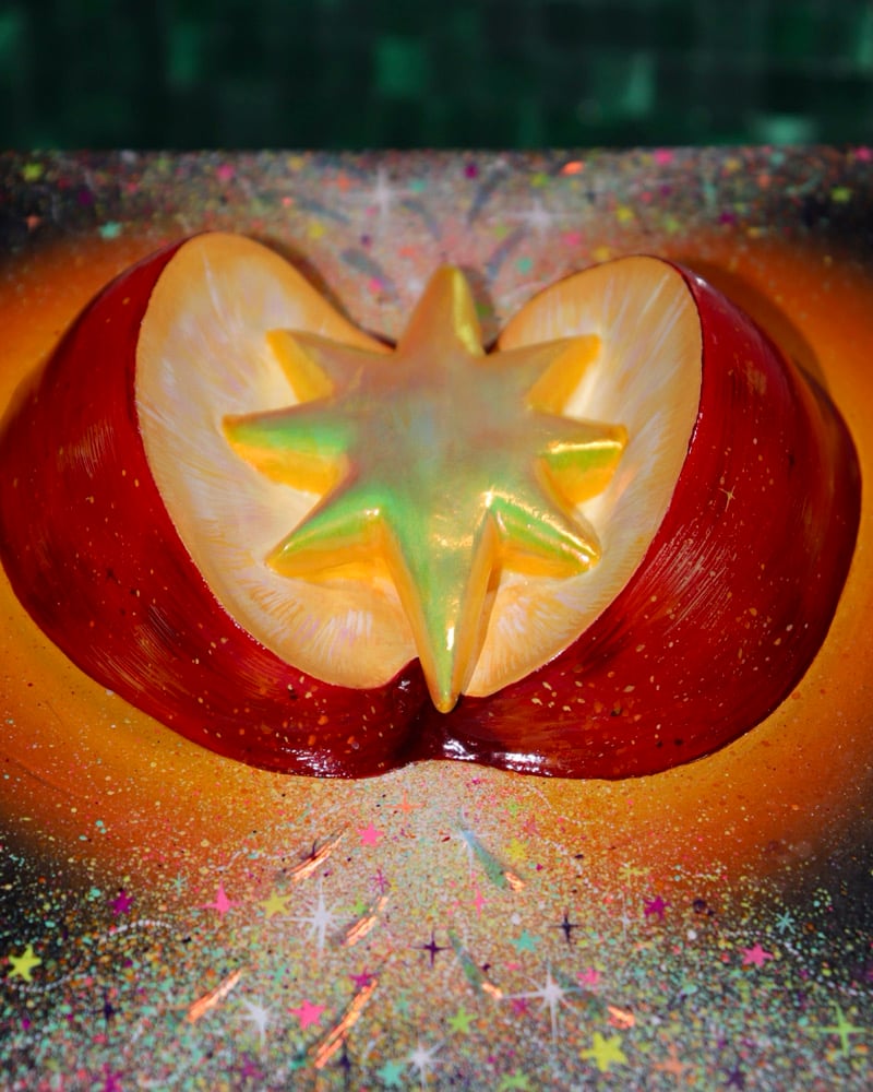 Image of APPLE CORE ✧ Original 3D Mixed Media Painting