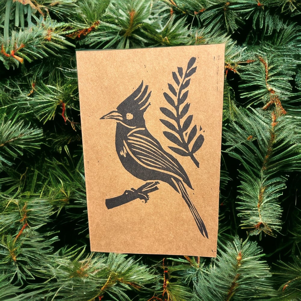 Image of A Stellar Jay - Holly-Daze Block Print Greeting Cards, Blank