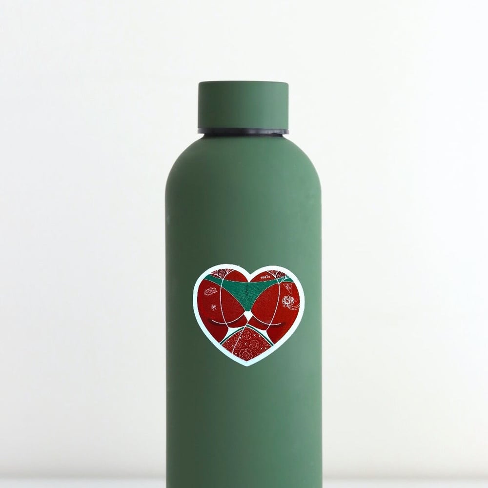 Image of Cock Sauce Booty Heart Vinyl Stickers