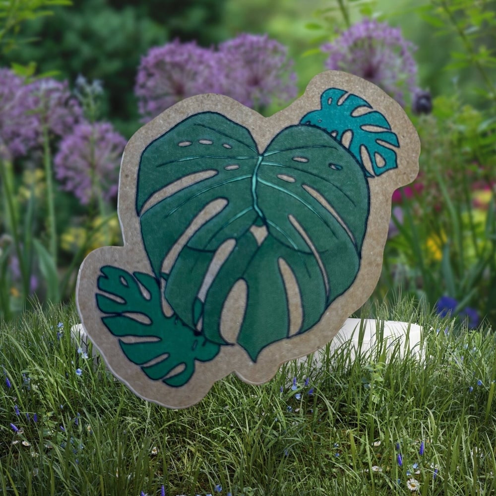 Image of Monstera Booty Heart Kraft Paper Sticker