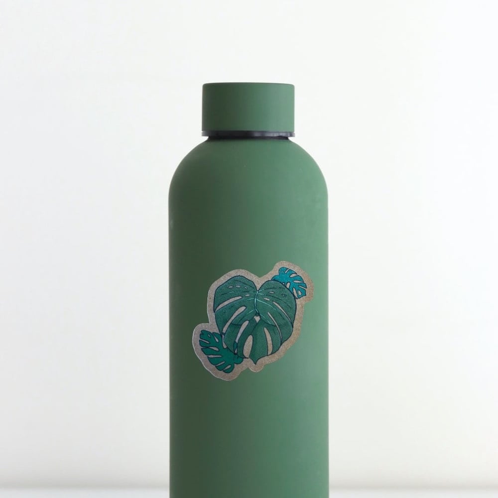 Image of Monstera Booty Heart Kraft Paper Sticker