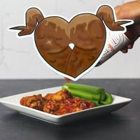 Hot Wings Booty Heart Vinyl Sticker