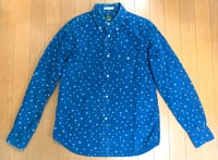 Image 1 of Shuttle Notes indigo dyed star pattern shirt, size L (fits S/M)