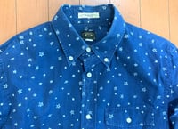 Image 2 of Shuttle Notes indigo dyed star pattern shirt, size L (fits S/M)