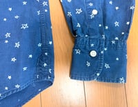 Image 4 of Shuttle Notes indigo dyed star pattern shirt, size L (fits S/M)