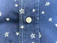 Image 5 of Shuttle Notes indigo dyed star pattern shirt, size L (fits S/M)