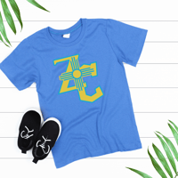 Image 2 of BabyBlue/Yellow ZC Logo  Tee