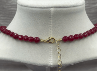Image 2 of Red Jade Crystal Gemstone Necklace (Faceted)