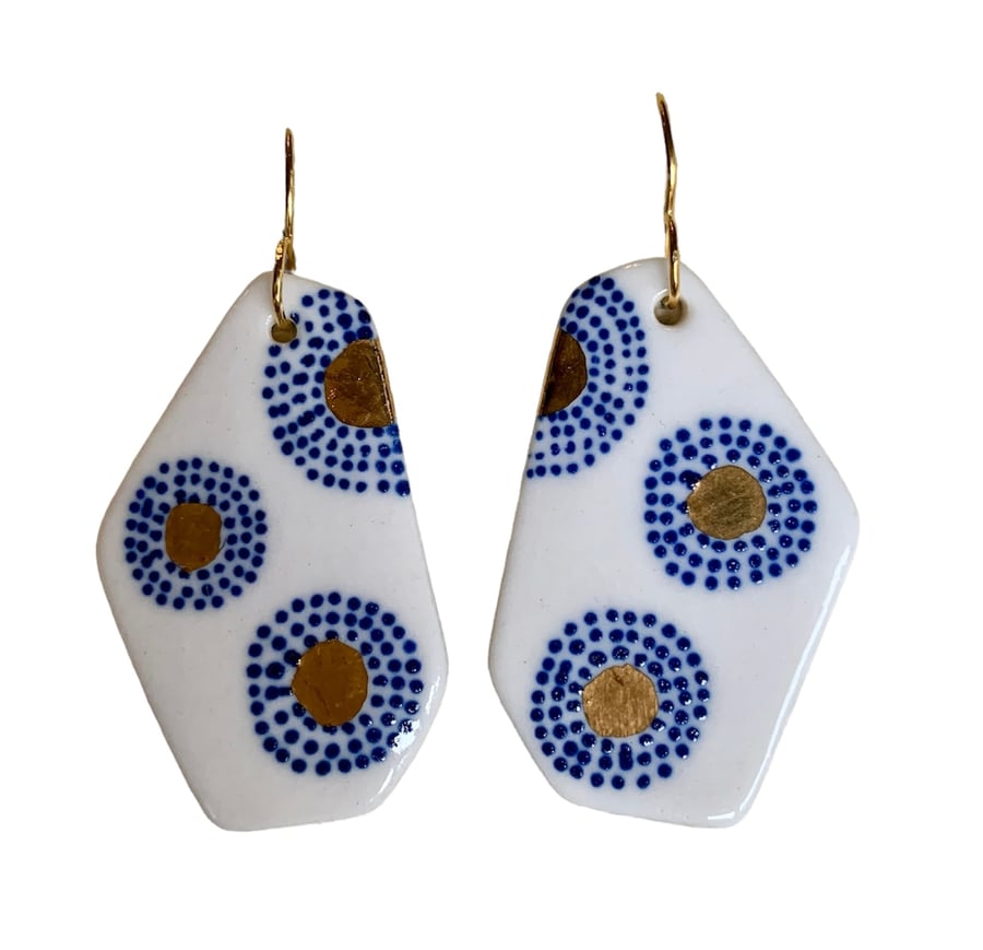 Image of Navy Eye Earrings (3.5x4cm)