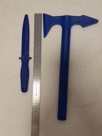 Image 2 of SET -  Polypropylene Training Axe and  Safe Dummy Knife for Martial Arts Blue PP