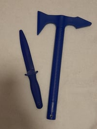 Image 1 of SET -  Polypropylene Training Axe and  Safe Dummy Knife for Martial Arts Blue PP