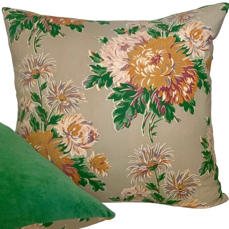 Beverley Vintage Cushion Cover Green