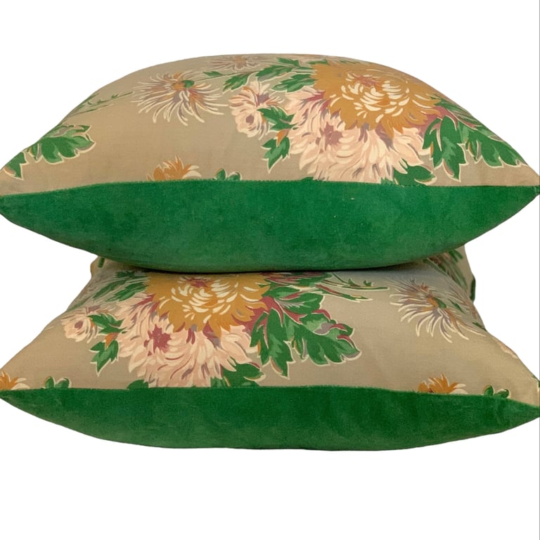 Beverley Vintage Cushion Cover Green Image 4