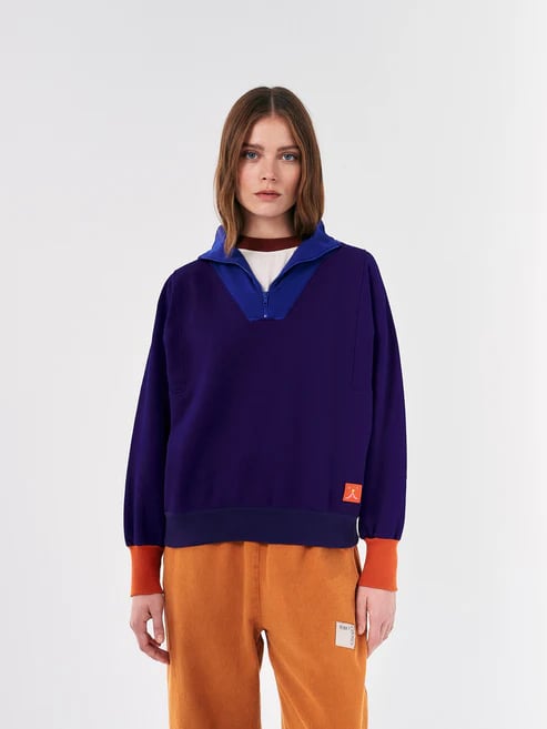 Image of 1-Sudadera cremallera color block