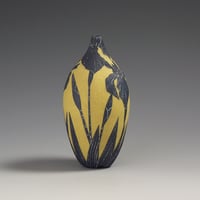 Image 3 of Blue & yellow iris miniature sgraffito vessel 