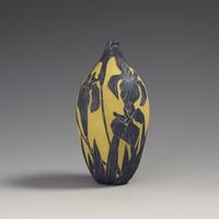 Image 1 of Blue & yellow iris miniature sgraffito vessel 