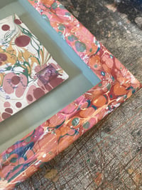 Image 6 of Hand marbled wood box frame and antique envelope - No. 2 of 5 