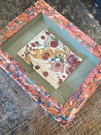 Image 1 of Hand marbled wood box frame and antique envelope - No. 2 of 5 