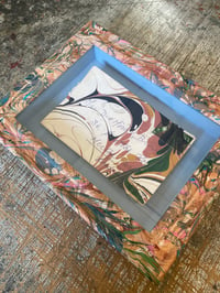 Image 1 of Hand marbled wood box frame and antique envelope - No. 5 of 5 