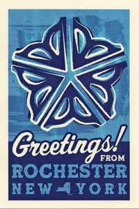 Image 1 of Greetings From Rochester Blue Postcard